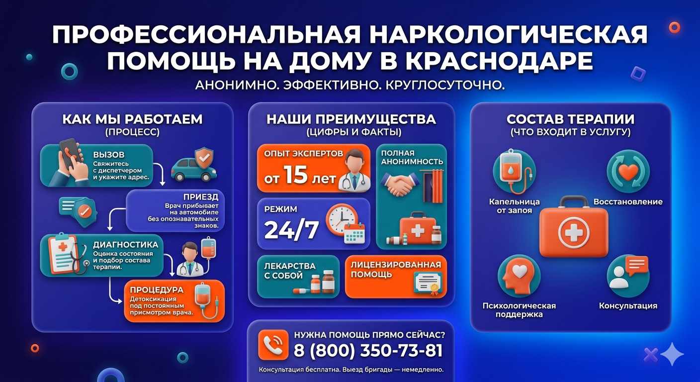 Инфографика о принципах лечения алкоголизма на дому в Магдагачах: этапы вызова нарколога, преимущества анонимной детоксикации и состав медицинской помощи.